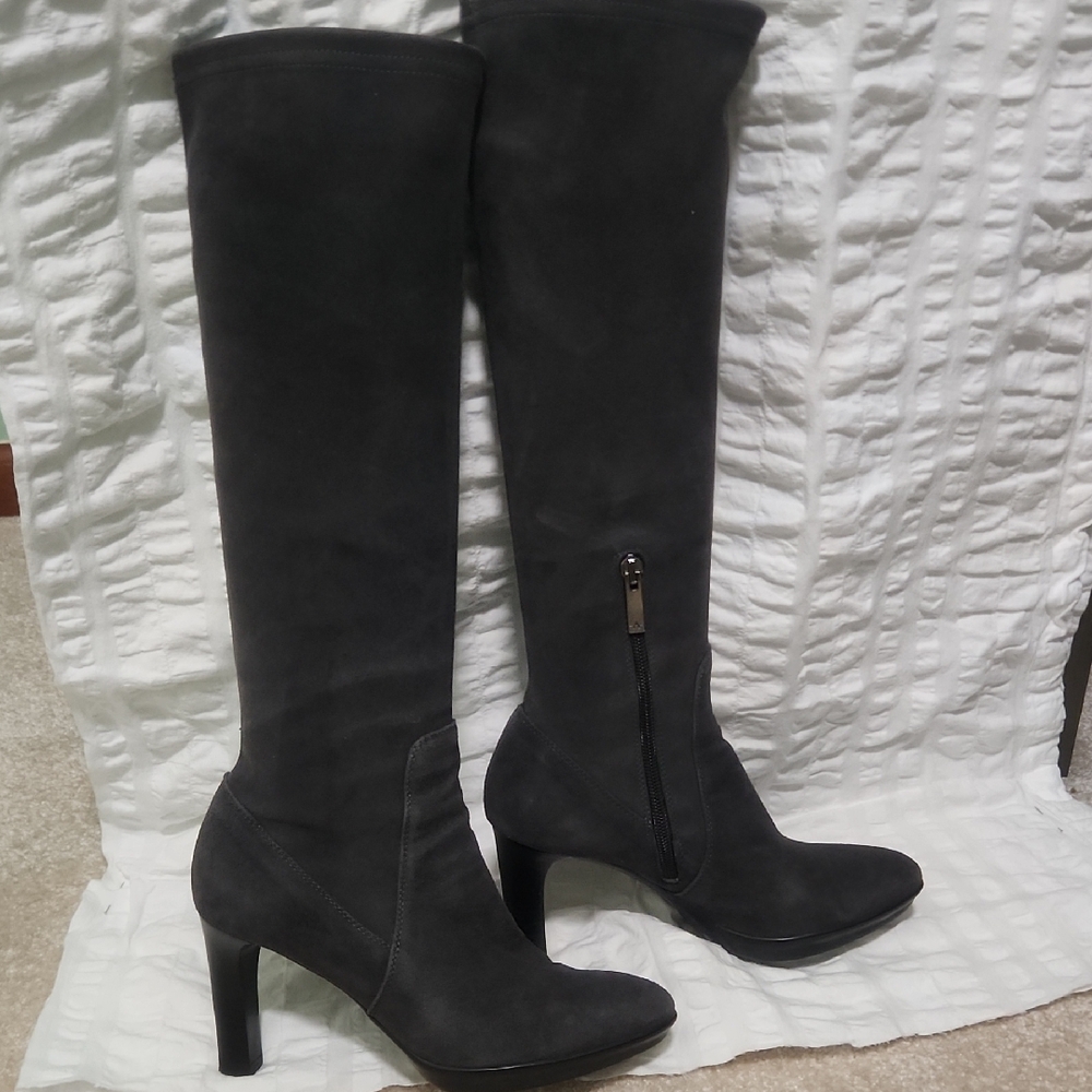 Aquatalia Knee High Stretch Suede Boots